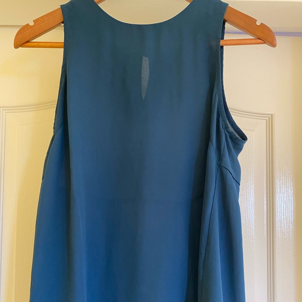 Blue flowy sleeveless top